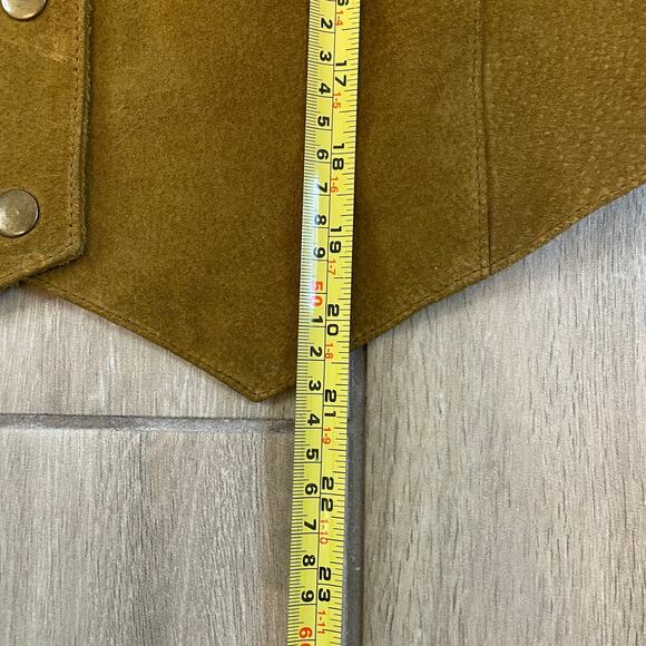 Disney Mickey Unlimited Suede Leather Vest S/M Brown Embroidered Mickey Vintage - Picture 6 of 7